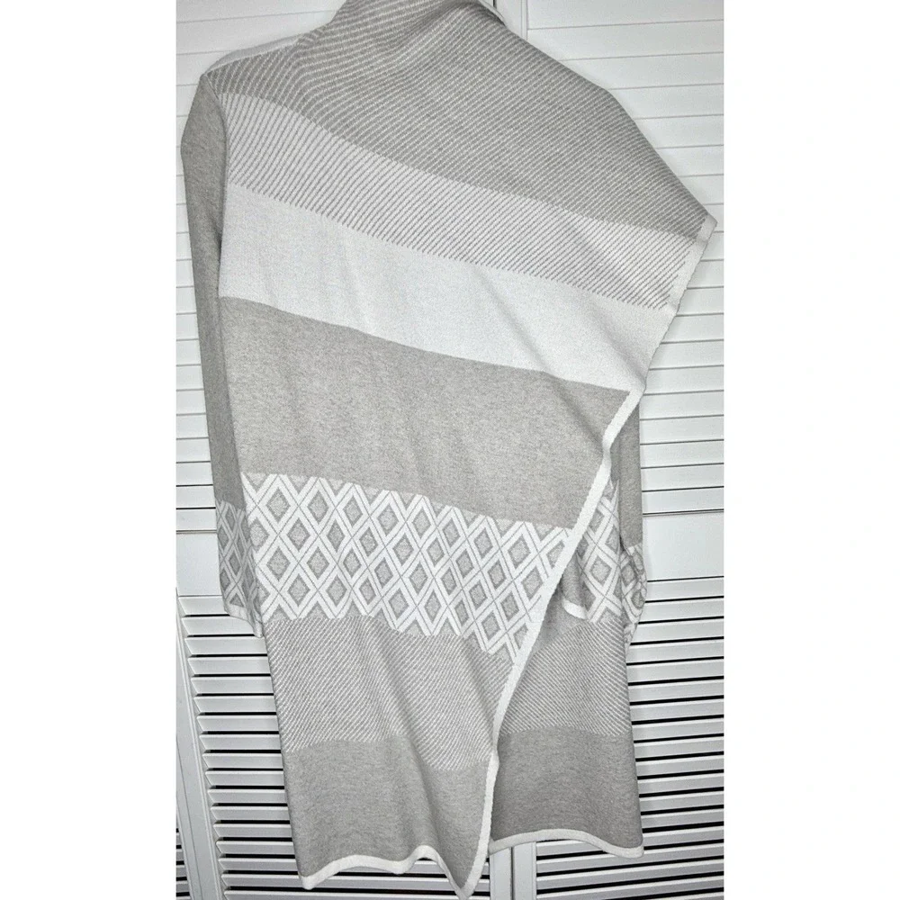 Evolution by Cyrus Cardigan Women M Grey Excellent Draped Waterfall Knit Sweater